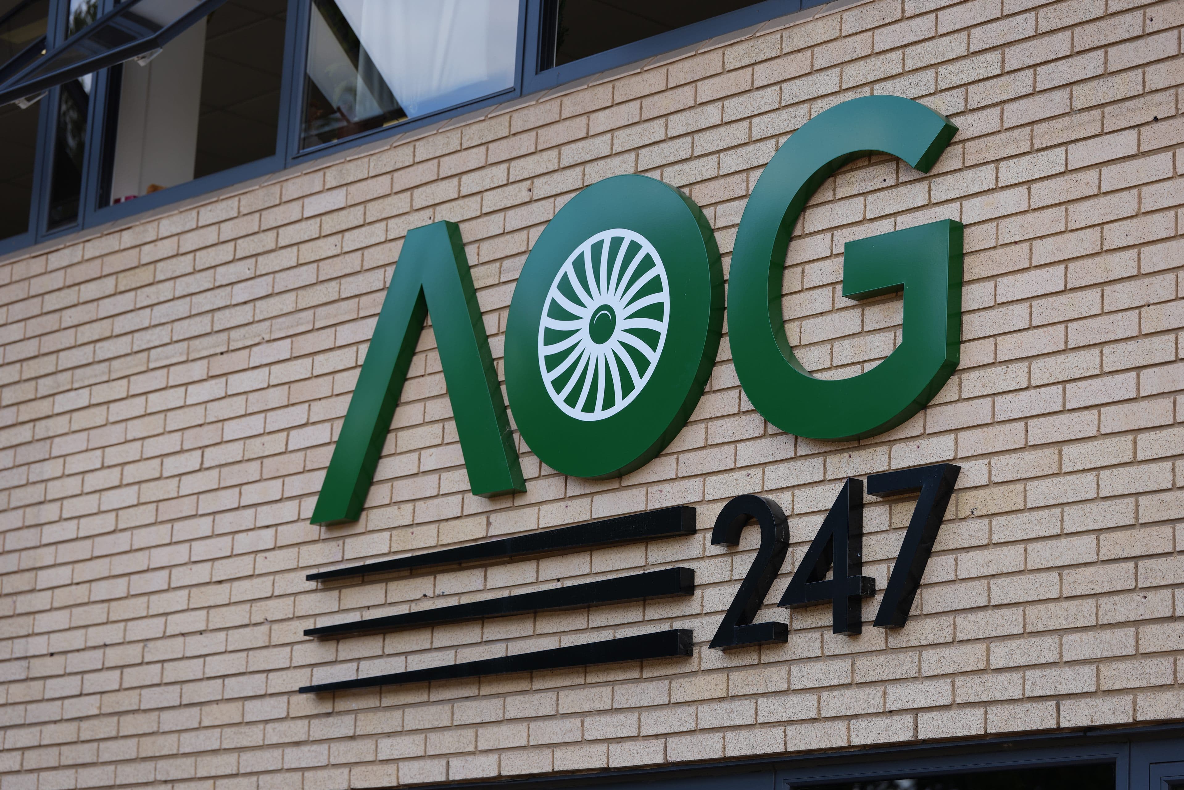 The AOG-247 facility signage